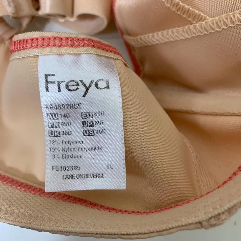 Freya Sonic Underwired Molded Spacer Sports Bra in Beige - Size 36D - Picture 7 of 7